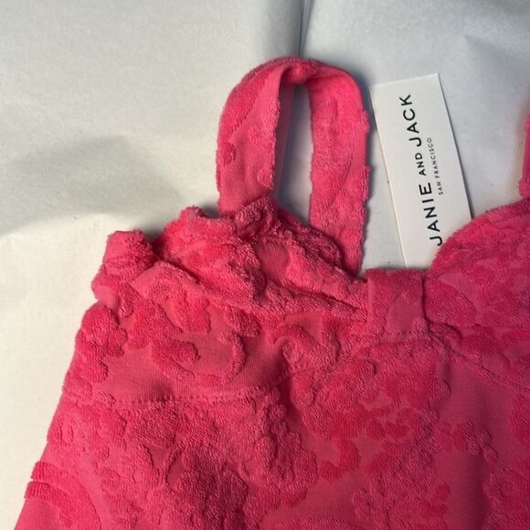 Janie and Jack 100048640 Floral Terry Jacquard Top Pink NWT size 3 - Picture 5 of 7